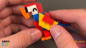 Собираем попугая из конструктора QBRIX KIDS - коллекция детских конструкторов с видеоинструкциями
