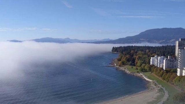 Vancouver English bay downtown | Fog time lapse from my apartment window смотреть онлайн