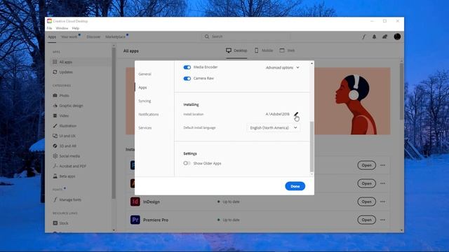 Adobe Creative Cloud Desktop App Set a default installation location other than C drive for all app смотреть онлайн