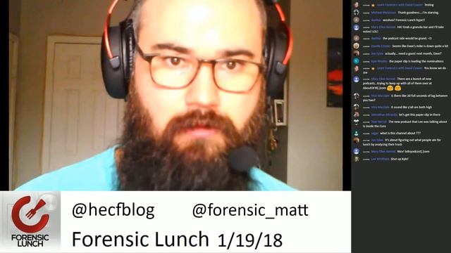 Forensic Lunch: 1/19/18