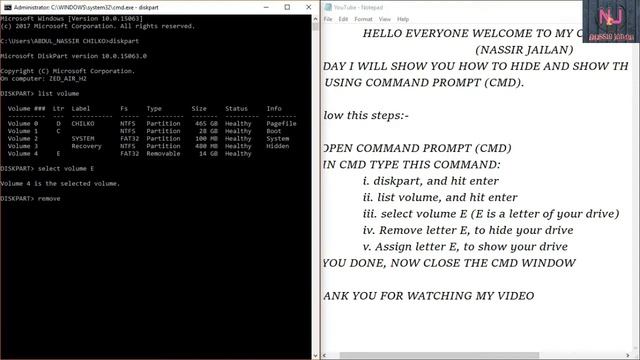 How to hide or Show Hard disk drives on Windows using CMD смотреть онлайн