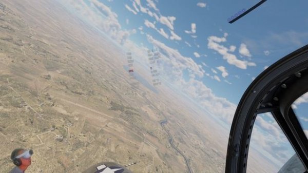 Вылет на американском истребителе F4U Corsair в симуляторном режиме в VR очках PICO 4/