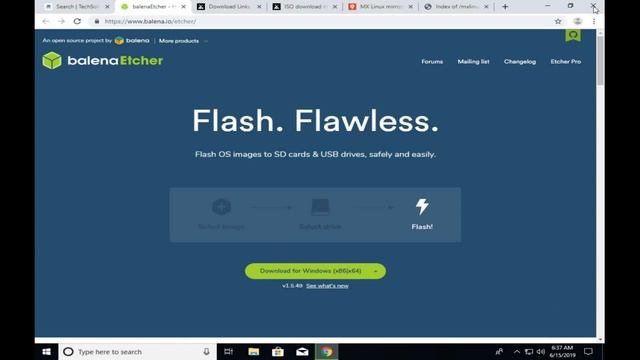 Create MX Linux Flash Drive on Windows 10 using Balena Etcher смотреть онлайн