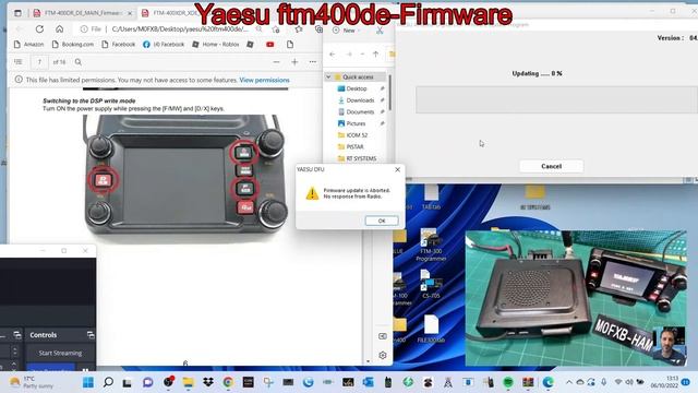 YAESU FTM400DE Firmware Update -MAIN and DSP смотреть онлайн