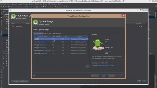 Adding New Virtual Device - Android Virtual Device Manager - Android Studio смотреть онлайн