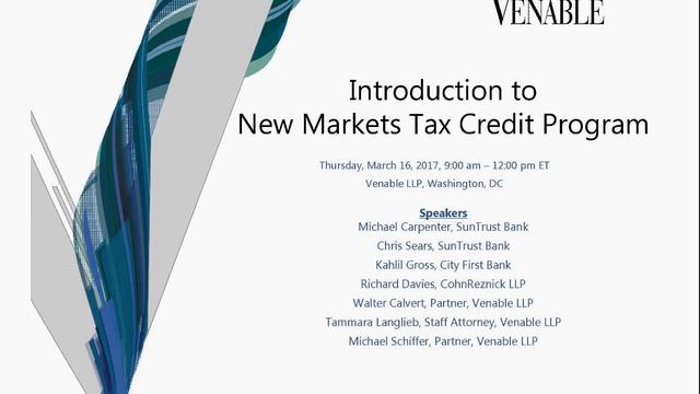 New Markets Tax Credits Overview for Nonprofit Organizations - March 16, 2017 смотреть онлайн