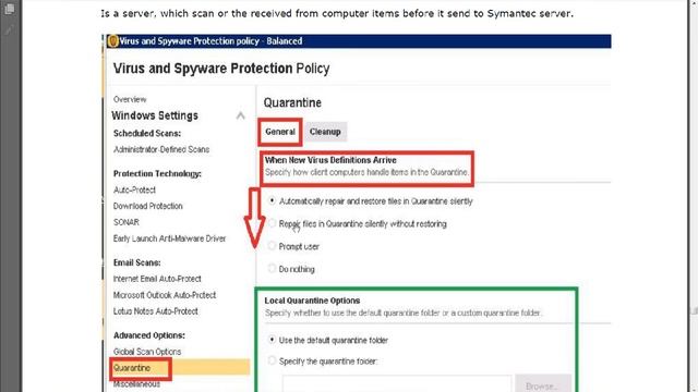 Symantec Endpoint Protection Manager Virus and Spyware Protection Policies Advance option смотреть онлайн