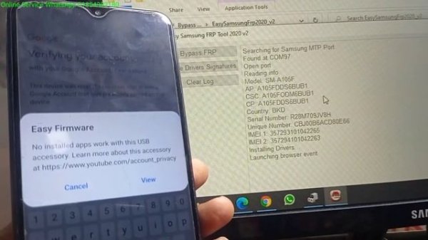 Samsung A10 FRP Bypass A105 FRP Bypass 2021