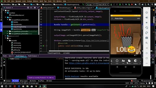 #5 Running app on device - Photo Editor app in Android Studio смотреть онлайн
