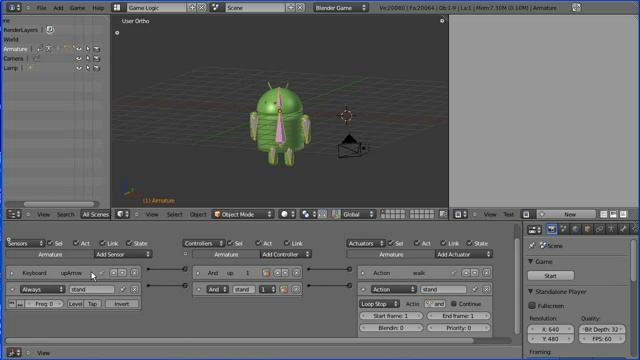 Blender 2.5 Game Engine Controlling a Simple Rig (Google Android) Using Logic Bricks (Old Version) смотреть онлайн