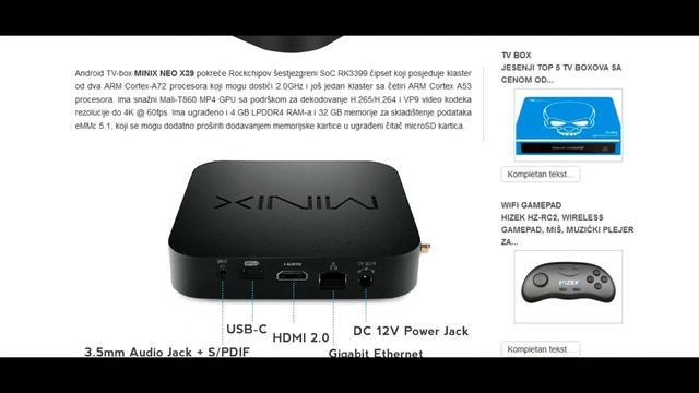 TV-box MINIX NEO X39 on SoC Rockchip RK3399! смотреть онлайн