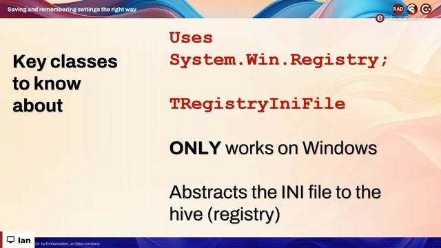 Saving and 'Remembering' settings and options the right way | Ian Barker смотреть онлайн