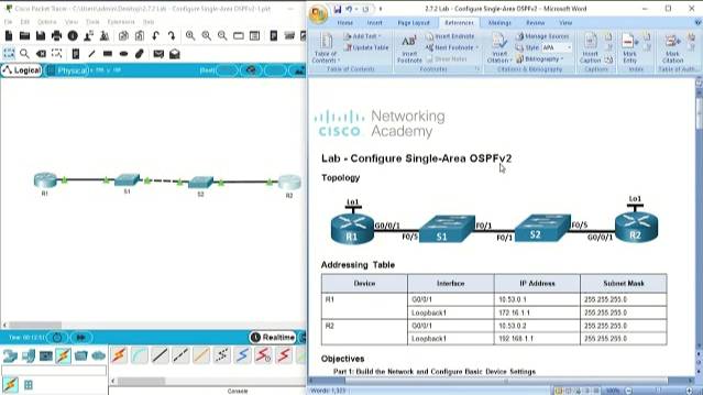 2.7.2 Lab - Configure Single-Area OSPFv2 смотреть онлайн