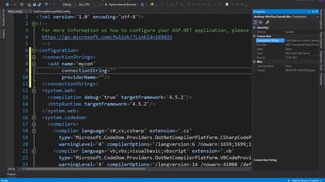 Encrypt/Decrypt "ConnectionStrings" Web.config By aspnet_regiis.exe смотреть онлайн