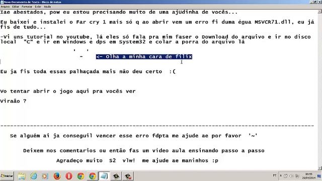 Me ajude a corrigir o erro MSVCR71.dll que empata a abrição do Far cry 1 смотреть онлайн