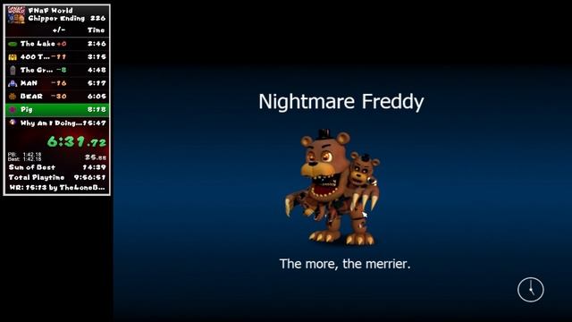 FNAF World SPEEDRUN - Chipper Ending in 14:50! (FP, Normal) (WR) смотреть онлайн