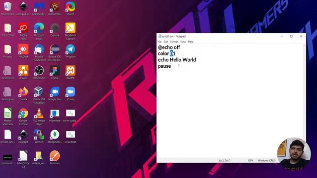 How to Change Background & Foreground Colors of Command Prompt with Batch Script using Color Comman смотреть онлайн