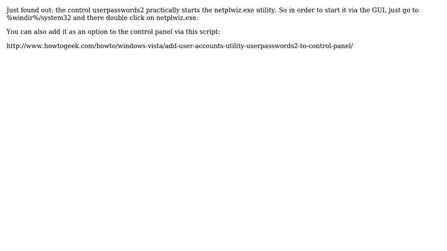 How to get to control userpasswords2 via GUI? (4 Solutions!!) смотреть онлайн