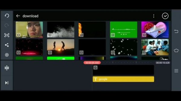 Kinemaster fire google simple text effect in android
