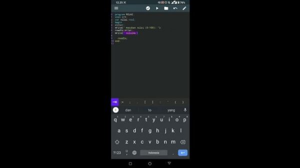 TUTORIAL MEMBUAT PROGRAM PASCAL NILAI DI APK PASCAL N IDE.