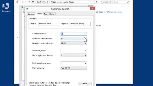 Windows 8.0 Professional - Change the Way the Computer Displays Currency Values смотреть онлайн