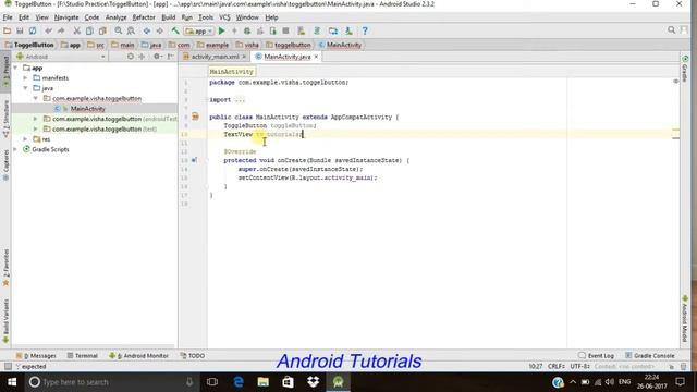 How to Show Data of Text View on Click of Toggle Button Android 2017 смотреть онлайн