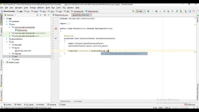 How to create video view in android studio смотреть онлайн