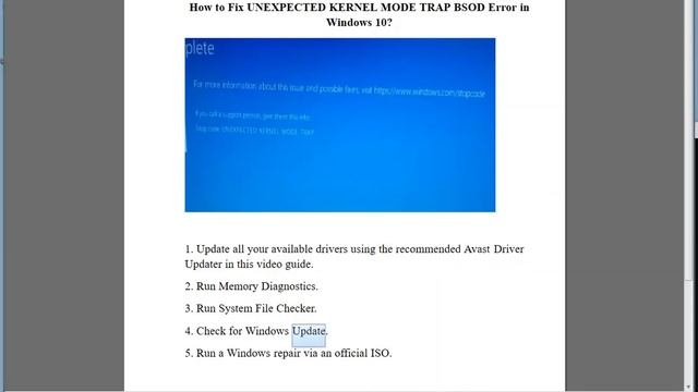 Fix UNEXPECTED KERNEL MODE TRAP BSOD Error in Windows смотреть онлайн