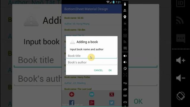 Android: Bottom Sheet with Material Design style смотреть онлайн