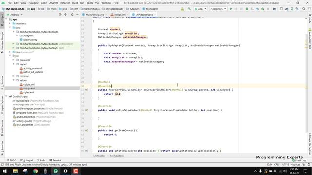 Facebook Native Ads with RecyclerView in Android Studio Tutorial PART 04 смотреть онлайн