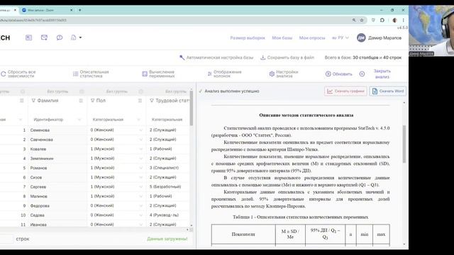 Инструкция - Описательная статистика смотреть онлайн