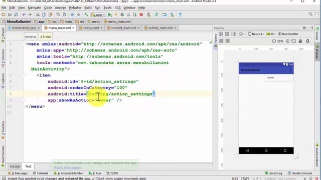 Android Basic Activity Özellikleri ve Menülerin Oluşturulması смотреть онлайн