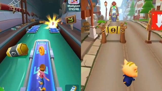 Subway Princess Runner🏃♀️ V/S Cat Runner🐱 - FUN RUN GAMES | Android/iOS Gameplay HD смотреть онлайн