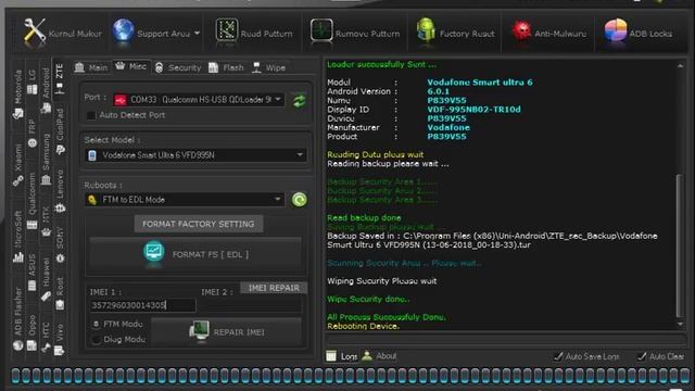 Vodafone Smart Ultra 6 VFD995N Repair IMEI Success смотреть онлайн
