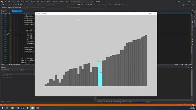 C# SFML Bubblesort/Quicksort смотреть онлайн