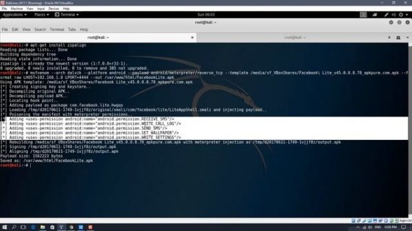 21 Embedding a Metasploit Payload to an original Android APK