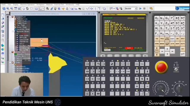 SIMULATOR SWANSOFT CNC || CNC TURNING || TIPE FANUC OiT смотреть онлайн