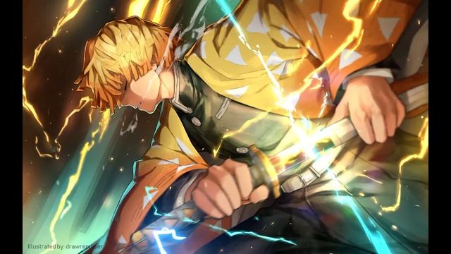 Zenitsu (Demon Slayer) 1366x768 black bars PC wallpaper смотреть онлайн