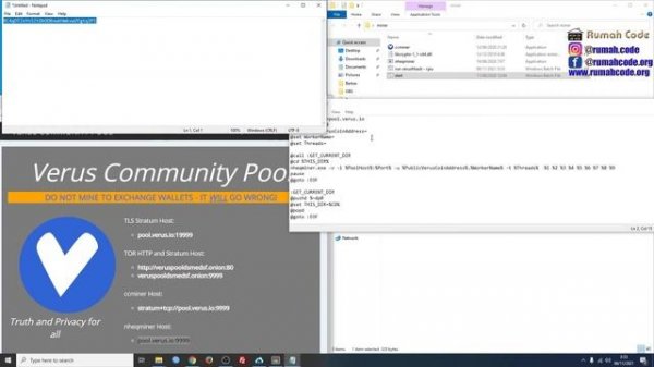 CARA MINING VERUS COIN DI PC / LAPTOP MENGGUNAKAN CCMINER & NHEQMINER WINDOWS - MINING DENGAN CPU