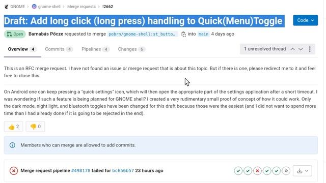 Long Press to Quick Toggles (draft) | GNOME 45 (maybe!) смотреть онлайн