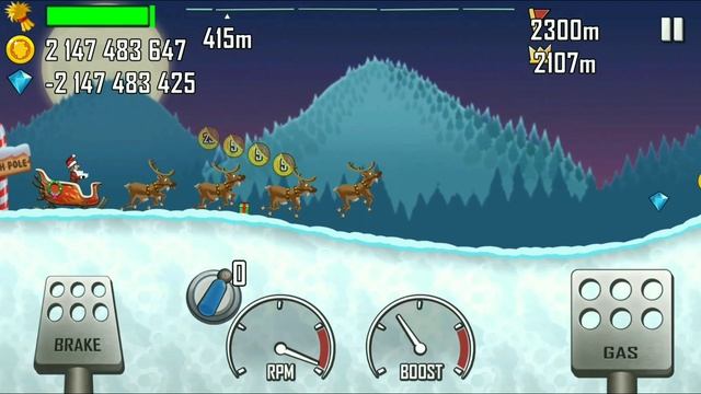 Hill Climb Racing - Gameplay Walkthrough Part 37 Sleigh (iOS, - Android).😱😱🎮 смотреть онлайн