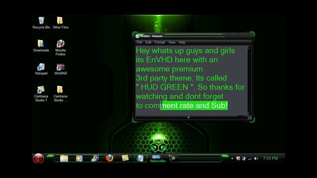 Windows 7 theme HUD GREEN Download смотреть онлайн