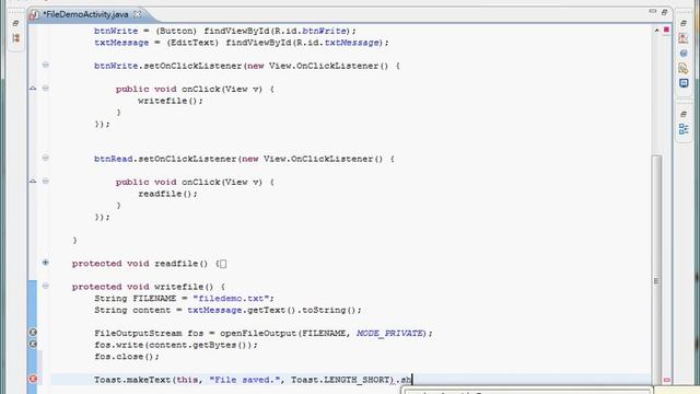 (11) Android Beginner Tutorial - File Access (Internal storage) смотреть онлайн