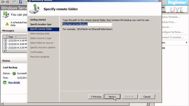 Restore Data from Remote Backup in Windows Server 2008 смотреть онлайн