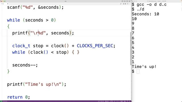 Countdown Timer | C Programming Example смотреть онлайн