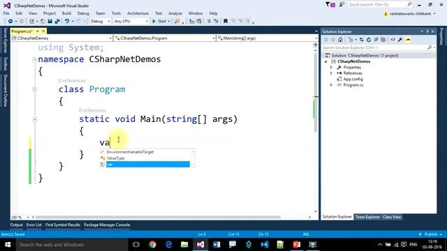 Part 14 Csharp tutorials Implicitly typed variable || C#.Net Tutorials смотреть онлайн