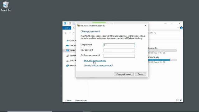 Reset Forgotten Password For BitLocker Drive