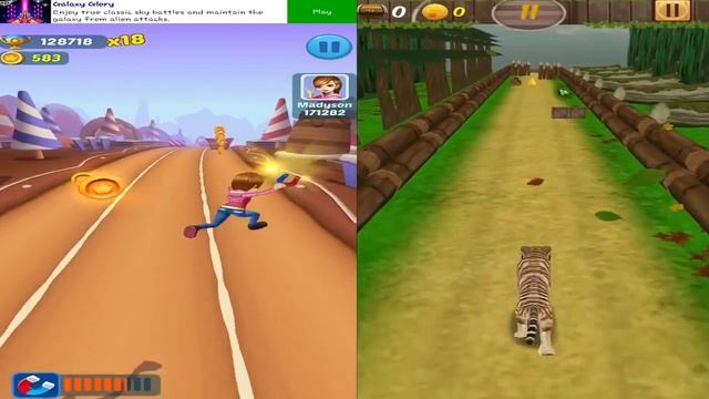 Subway Princess Runner V/S TIGER Run - Human V/S Wild | Android/iOS Gameplay HD смотреть онлайн