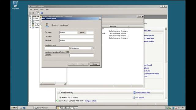 How to create a new Domain Users in Windows Server 2008 R2 смотреть онлайн