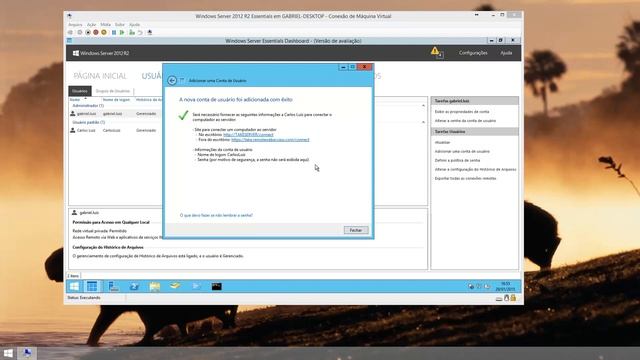 Criação de usuários no Windows Server 2012 R2 Essentials смотреть онлайн